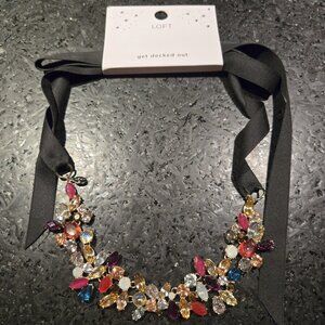 LOFT Multicolor Gem Ribbon Necklace - "Get Decked Out"